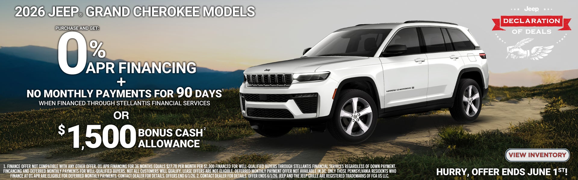 0% financing on Jeep Grand Cherokee